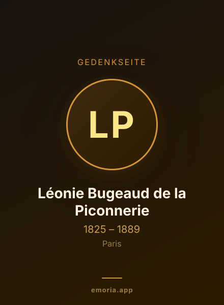 Gedenkportrait von Léonie Bugeaud de la Piconnerie