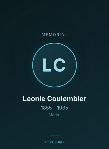 Memorial portrait of Leonie Coulembier