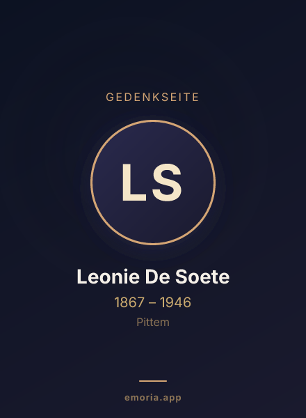 Gedenkportrait von Leonie De Soete