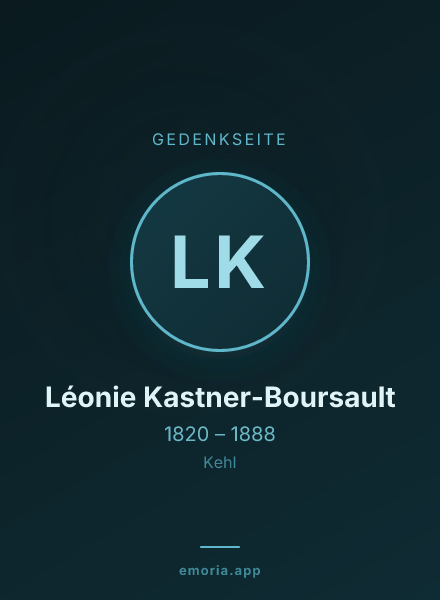Gedenkportrait von Léonie Kastner-Boursault