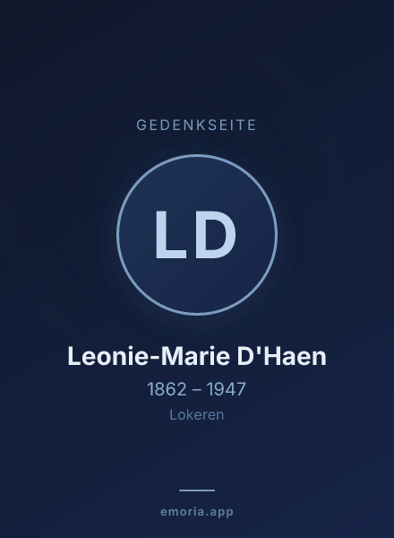 Gedenkportrait von Leonie-Marie D'Haen