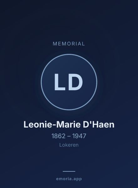 Memorial portrait of Leonie-Marie D'Haen