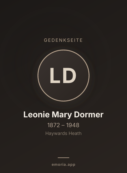 Gedenkportrait von Leonie Mary Dormer