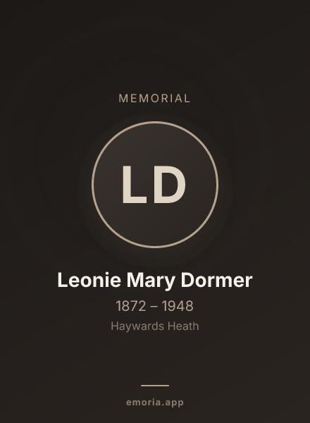 Memorial portrait of Leonie Mary Dormer