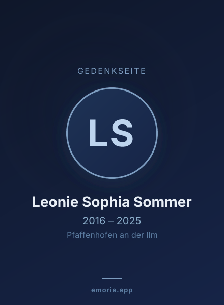 Gedenkportrait von Leonie Sophia Sommer