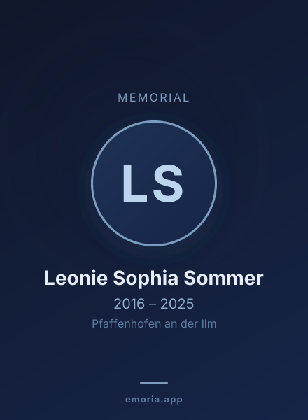 Memorial portrait of Leonie Sophia Sommer