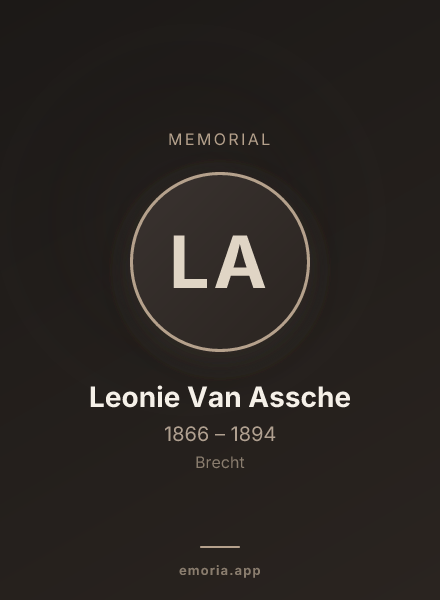 Memorial portrait of Leonie Van Assche