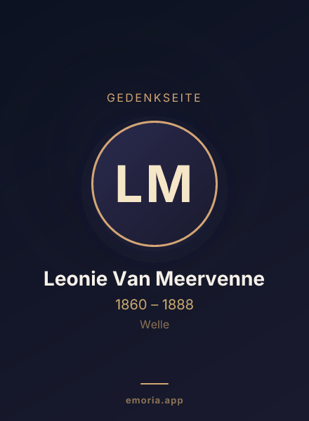 Gedenkportrait von Leonie Van Meervenne