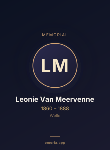 Memorial portrait of Leonie Van Meervenne
