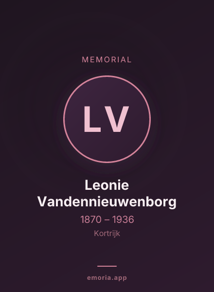 Memorial portrait of Leonie Vandennieuwenborg
