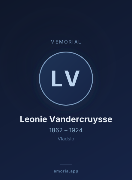 Memorial portrait of Leonie Vandercruysse