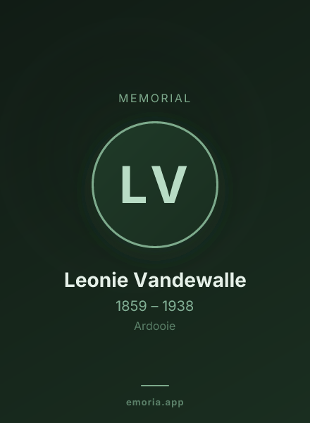 Memorial portrait of Leonie Vandewalle