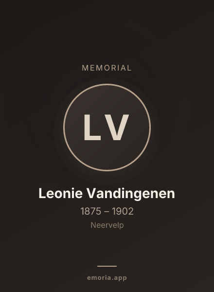 Memorial portrait of Leonie Vandingenen