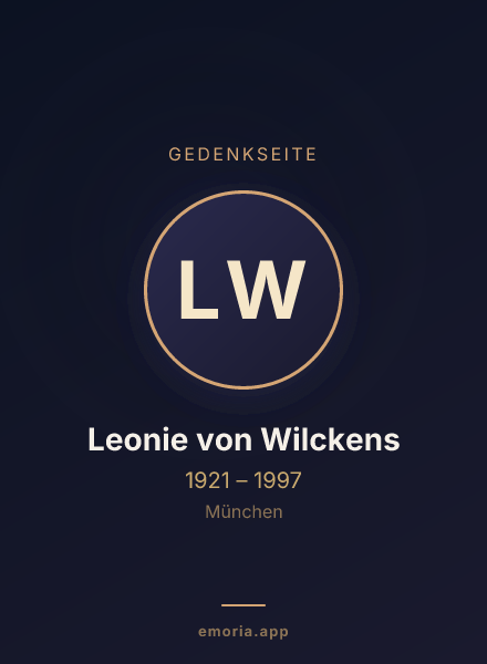 Gedenkportrait von Leonie von Wilckens