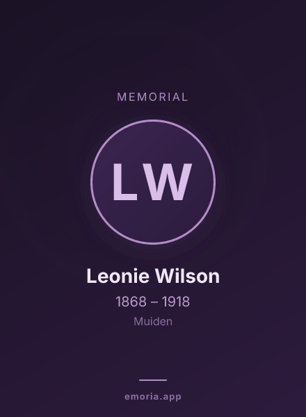 Memorial portrait of Leonie Wilson