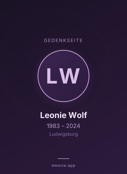 Gedenkportrait von Leonie Wolf