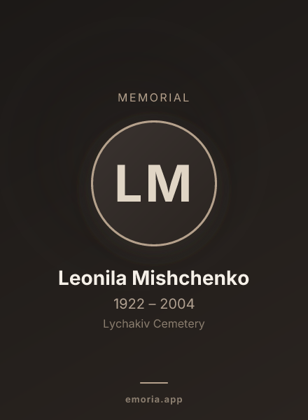 Memorial portrait of Leonila Mishchenko