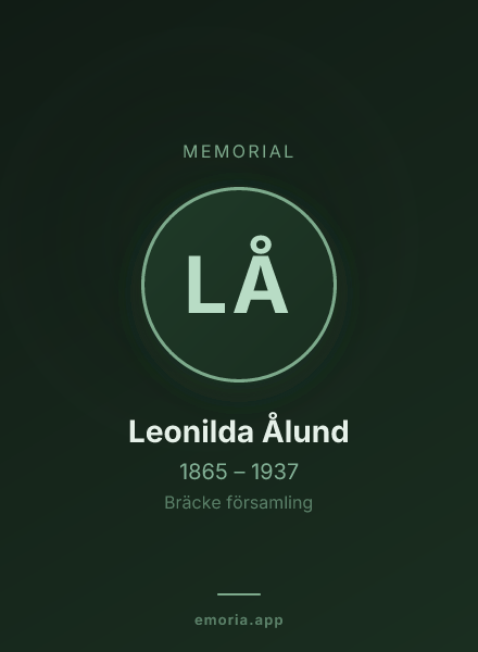 Memorial portrait of Leonilda Ålund
