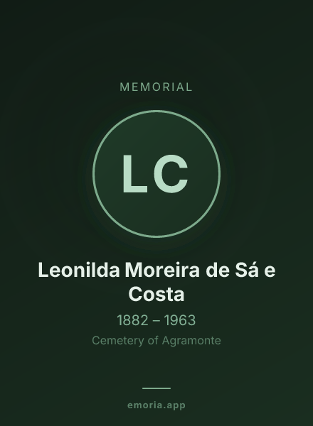 Memorial portrait of Leonilda Moreira de Sá e Costa
