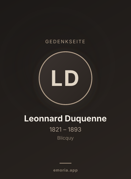 Gedenkportrait von Leonnard Duquenne