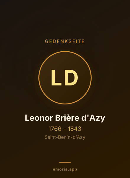 Gedenkportrait von Leonor Brière d'Azy