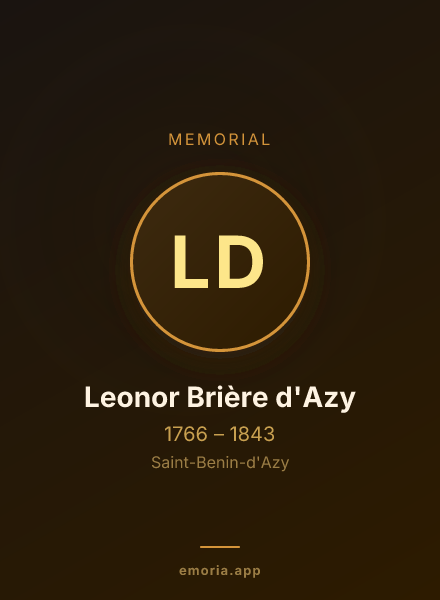 Memorial portrait of Leonor Brière d'Azy