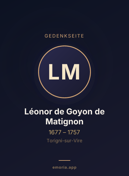 Gedenkportrait von Léonor de Goyon de Matignon