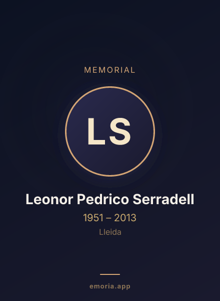Memorial portrait of Leonor Pedrico Serradell