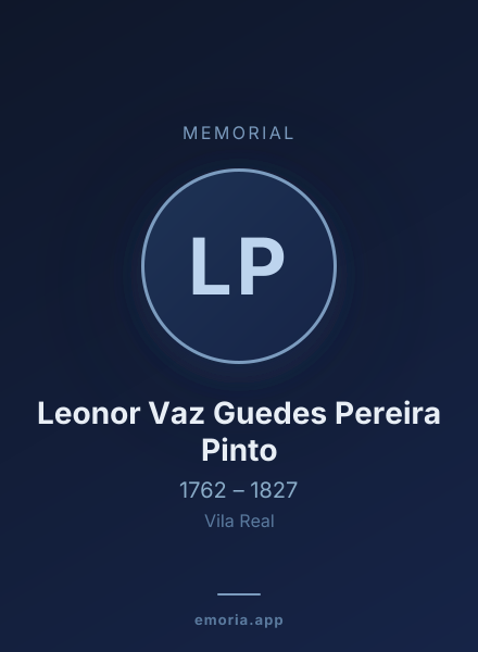 Memorial portrait of Leonor Vaz Guedes Pereira Pinto