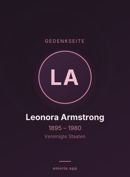 Gedenkportrait von Leonora Armstrong