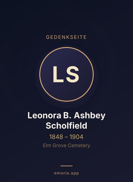 Gedenkportrait von Leonora B. Ashbey Scholfield