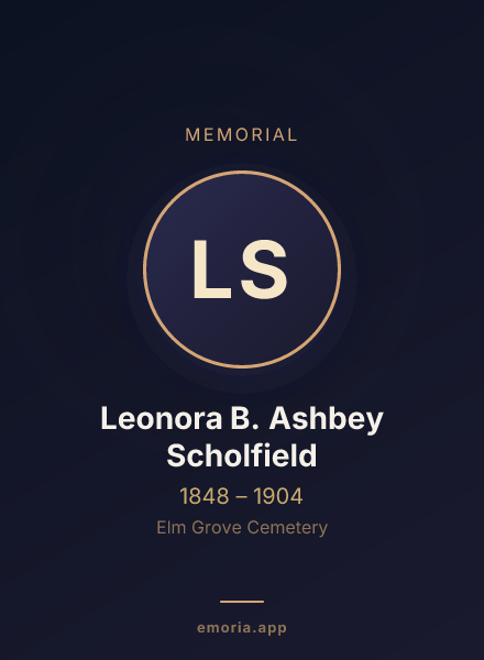 Memorial portrait of Leonora B. Ashbey Scholfield