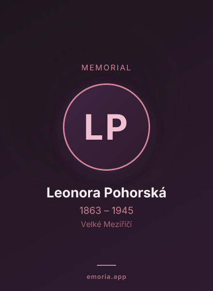 Memorial portrait of Leonora Pohorská