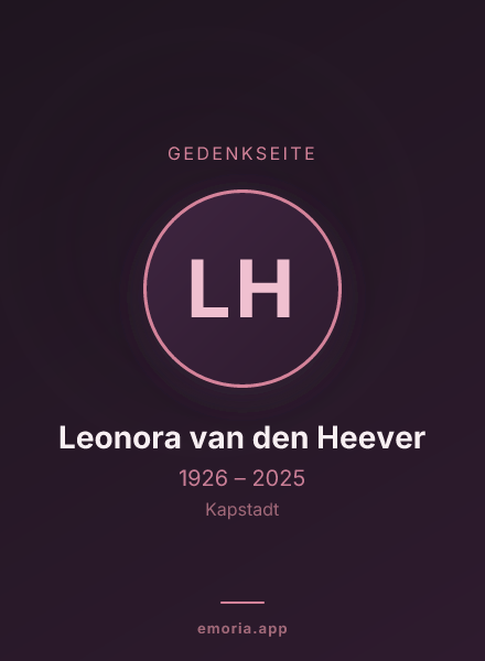 Gedenkportrait von Leonora van den Heever