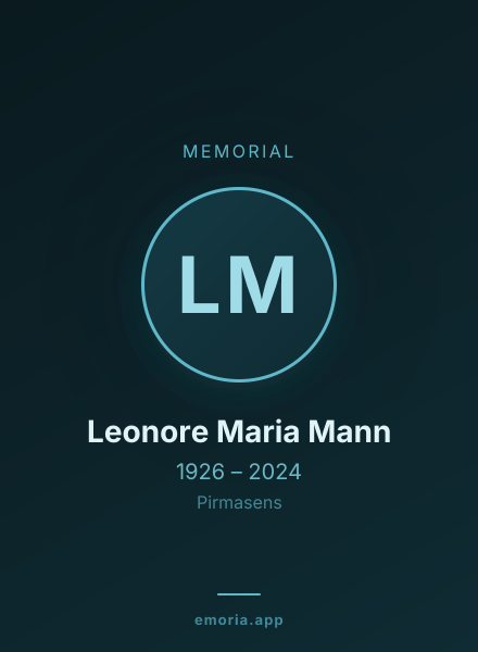 Memorial portrait of Leonore Maria Mann