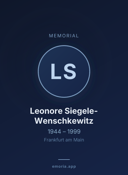 Memorial portrait of Leonore Siegele-Wenschkewitz