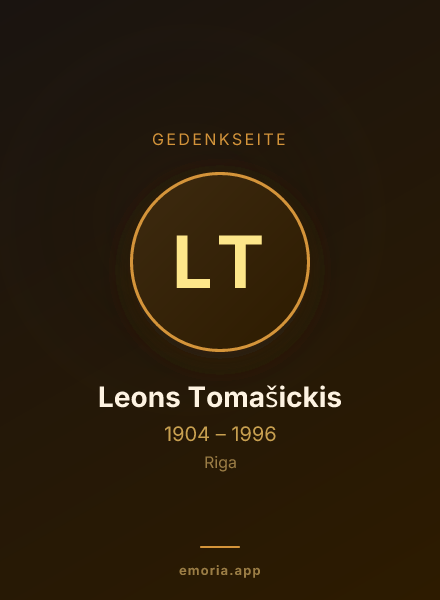 Gedenkportrait von Leons Tomašickis