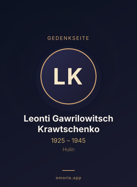 Gedenkportrait von Leonti Gawrilowitsch Krawtschenko