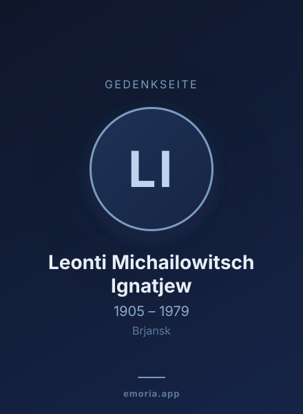 Gedenkportrait von Leonti Michailowitsch Ignatjew