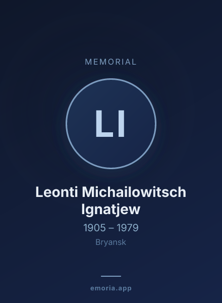 Memorial portrait of Leonti Michailowitsch Ignatjew