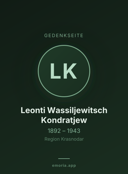 Gedenkportrait von Leonti Wassiljewitsch Kondratjew