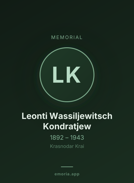 Memorial portrait of Leonti Wassiljewitsch Kondratjew