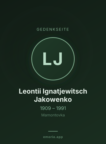 Gedenkportrait von Leontii Ignatjewitsch Jakowenko