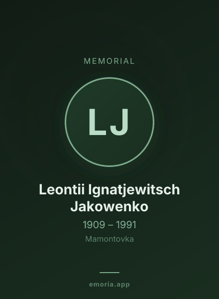 Memorial portrait of Leontii Ignatjewitsch Jakowenko