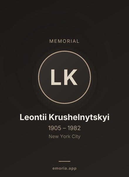 Memorial portrait of Leontii Krushelnytskyi