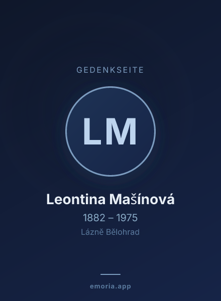 Gedenkportrait von Leontina Mašínová