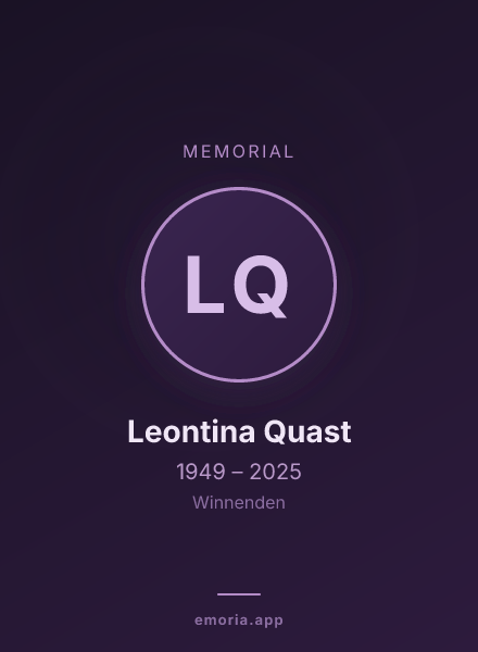 Memorial portrait of Leontina Quast