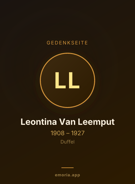 Gedenkportrait von Leontina Van Leemput