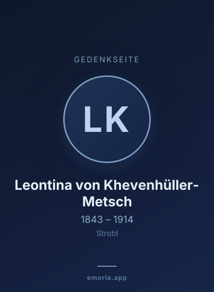 Gedenkportrait von Leontina von Khevenhüller-Metsch