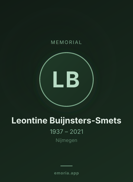 Memorial portrait of Leontine Buijnsters-Smets
